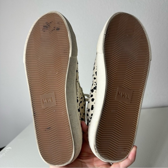 Madewell White Black Splatter Painted Calf Hair Sidewalk Low Top Sneakers 8.5 - Picture 4 of 8